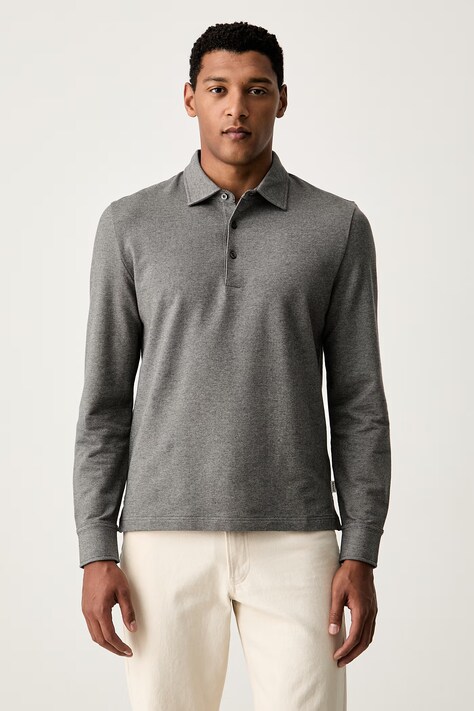 Gant Longsleeve męski bawełniany z elastanem szary 2014130