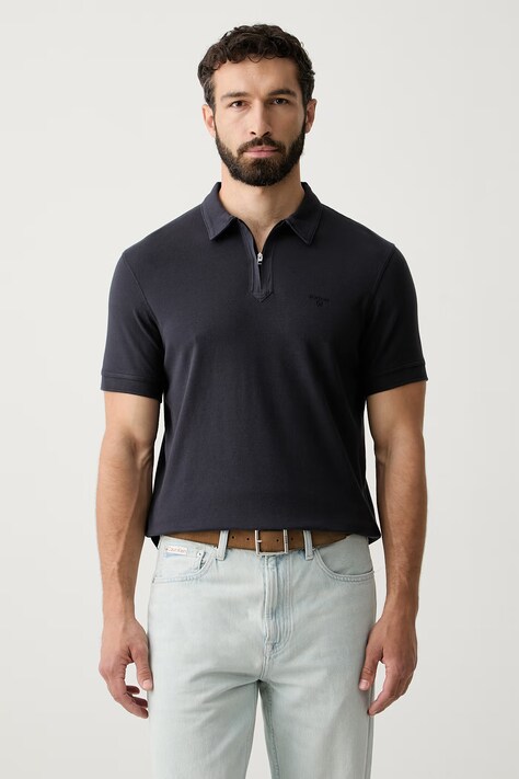 Barbour polo męskie bawełniane Crakehall granatowe MML1560