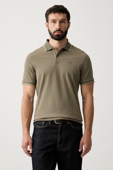 Barbour polo męskie bawełniane Bernard zielone MML1311