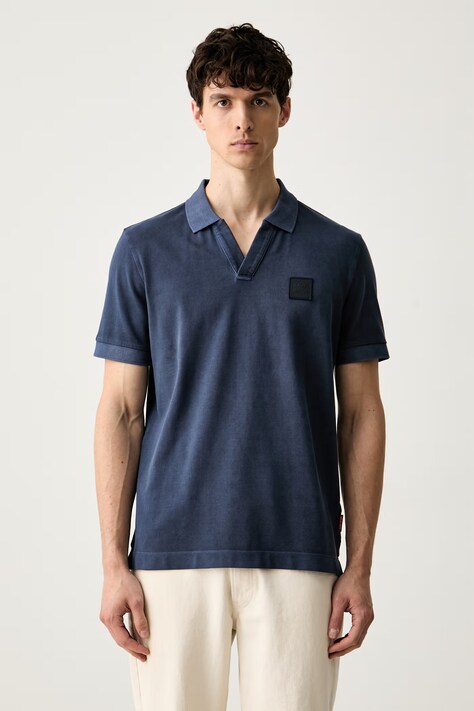 Joop! polo męskie bawełniane z elastanem granatowe 30103297