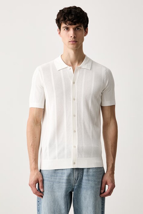 Karl Lagerfeld polo męskie z wiskozą beżowe 563302.655013