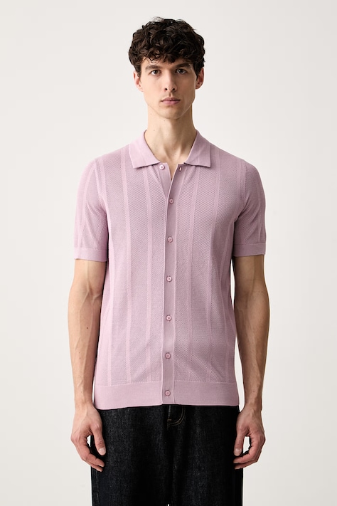 Karl Lagerfeld polo męskie z wiskozą różowe 563302.655013