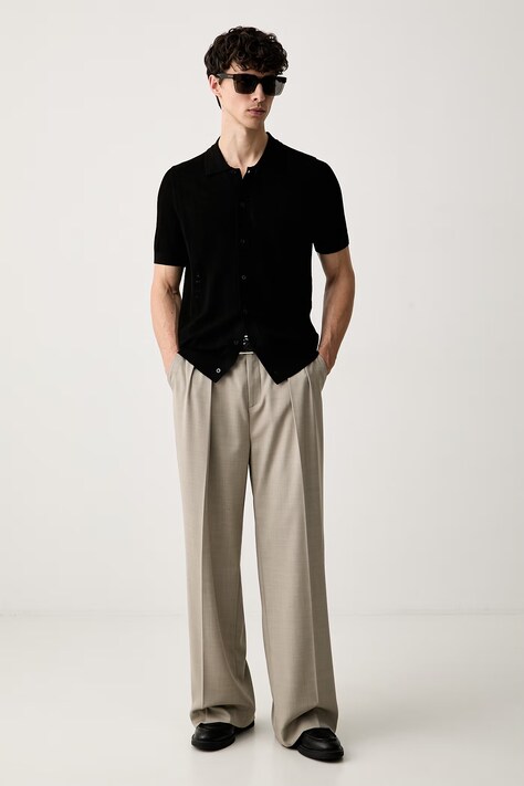 Karl Lagerfeld polo męskie z wiskozą czarne 563302.655013