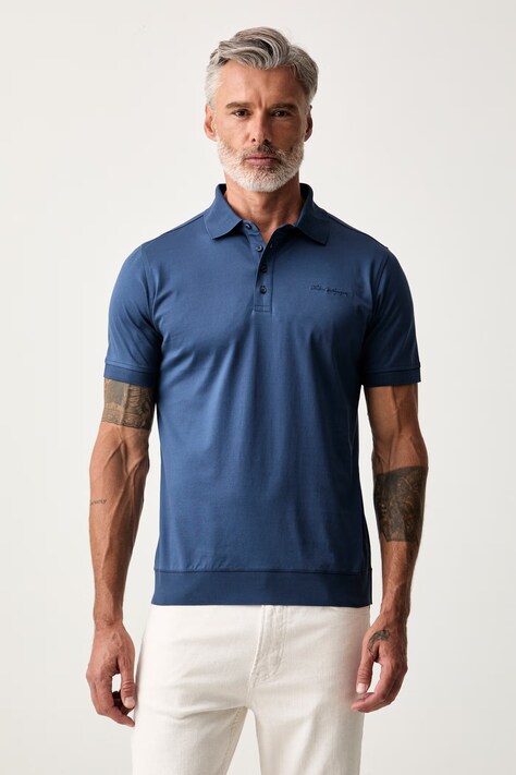 Karl Lagerfeld polo majica za muškarce od pamuka mornarsko plava 563200.745001