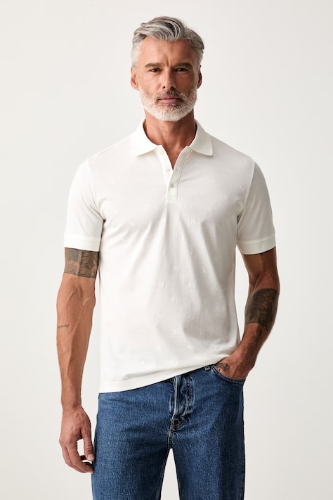 Karl Lagerfeld polo męskie bawełniane beżowe 563200.745002