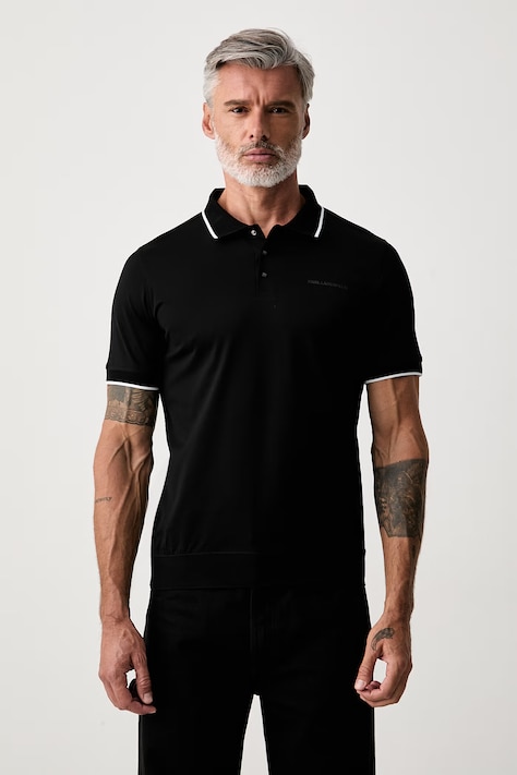Karl Lagerfeld polo pánské bavlněné černé 563200.745080
