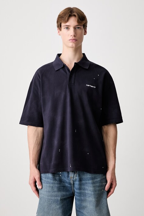 Carhartt WIP S/S Painter polo majica od pamuka za muškarce mornarsko plava I036856