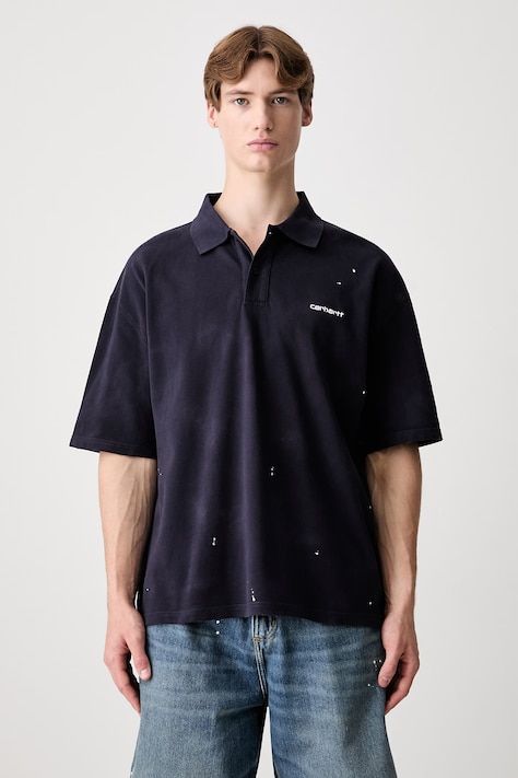 Carhartt WIP S/S Painter polo majica od pamuka za muškarce mornarsko plava I036856