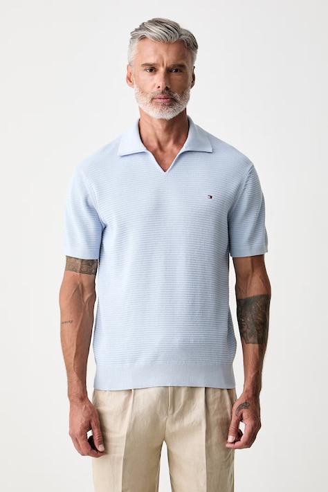 Tommy Hilfiger polo męskie bawełniane niebieskie MW0MW43243