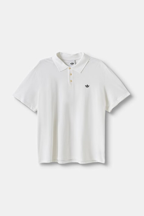 adidas Originals πόλο ανδρικό βαμβακερό Trefoil Essentials λευκό KS9800