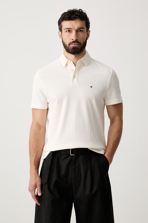 Tommy Hilfiger polo pentru bărbați, din bumbac bej MW0MW43265