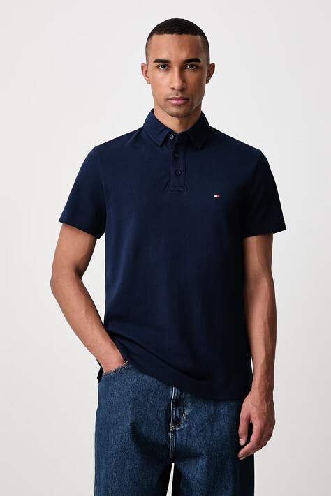 Tommy Hilfiger Polo majica moška bombažna mornarsko modra MW0MW43265