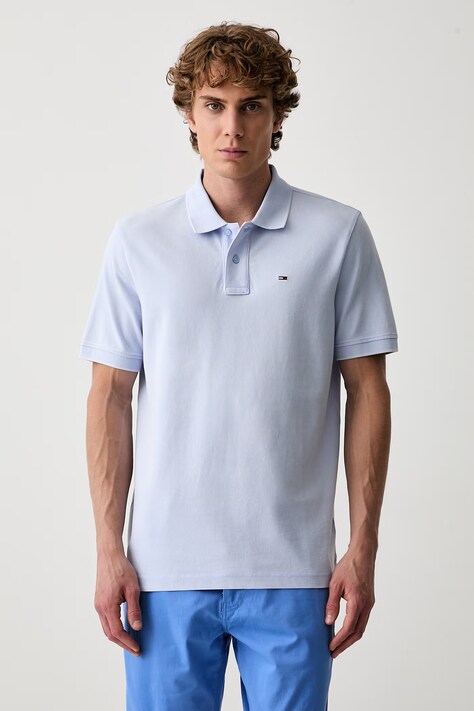 Tommy Jeans polo męskie bawełniane niebieskie DM0DM23243