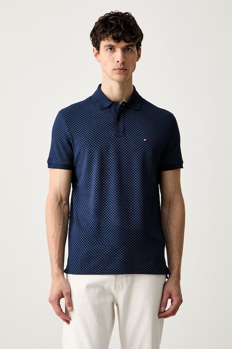Tommy Hilfiger πόλο ανδρικό βαμβακερό σκούρο μπλε MW0MW43280