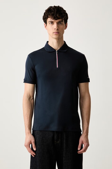 Tommy Hilfiger polo męskie bawełniane granatowe MW0MW43269