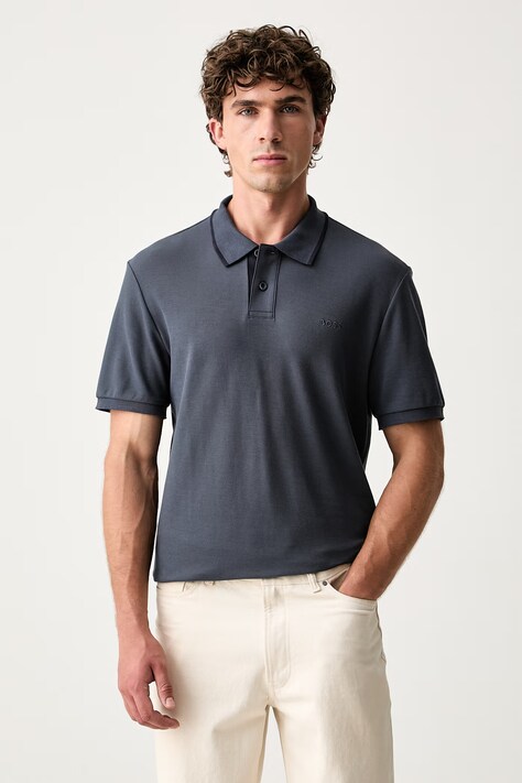 BOSS Orange polo męskie bawełniane Phoenix granatowe 50560227