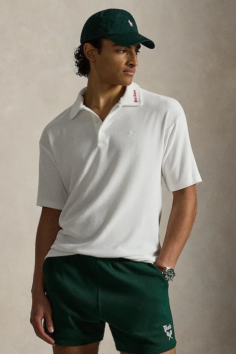 Polo Ralph Lauren polo męskie z bawełną białe 710B28130
