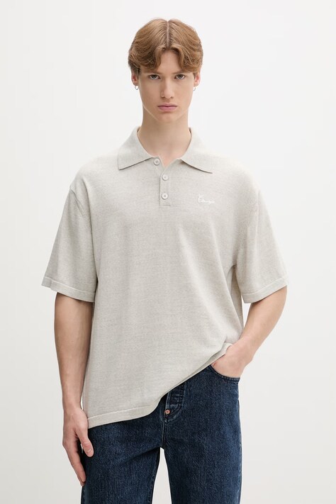 Kenzo polo swetrowe męskie wełniane szare FG65PO8033LB