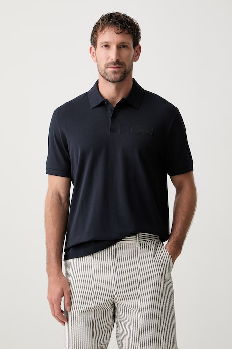 BOSS Green polo pánské bavlněné Paddy Structure námořnické modré 50565163