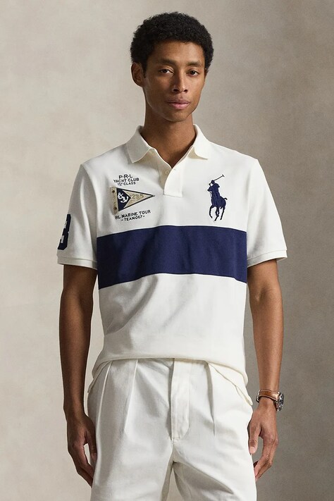 Polo Ralph Lauren polo męskie bawełniane beżowe 710B21925