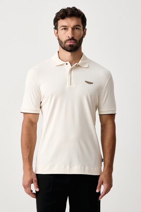 BOSS Polo pentru bărbați din bumbac BOSS x Aston Martin alb 50575003