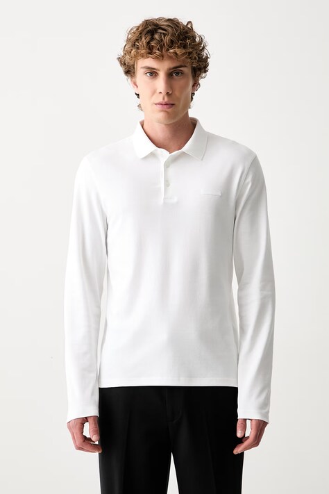 Calvin Klein longsleeve męski bawełniany biały LV04LH240G