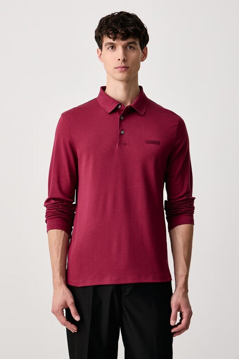 Calvin Klein Longsleeve męski bawełniany bordowy LV04LH240G