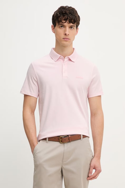 Calvin Klein Polo tričko pánske bavlnené ružové LV04LH204G