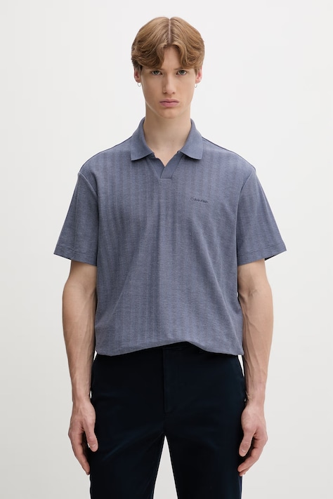 Calvin Klein polo tričko pánske s bavlnou modré LV04LG209G