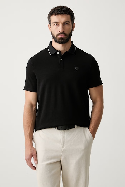 Guess polo da uomo con cotone nero M6YP11 K4390