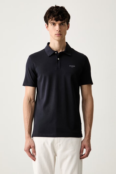 Guess polo męskie bawełniane z elastanem granatowe M6YP07 K4104