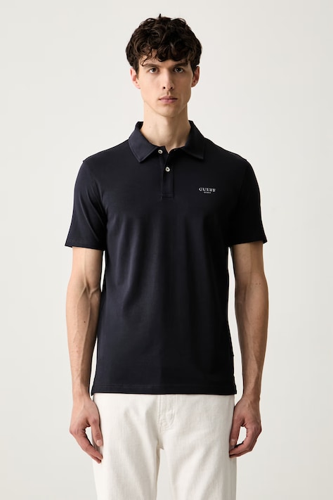 Guess polo tričko pánske bavlnené s elastanom tmavomodré M6YP07 K4104