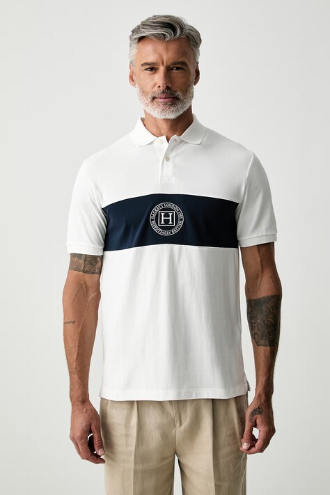 Hackett London polo męskie bawełniane beżowe HM5600187