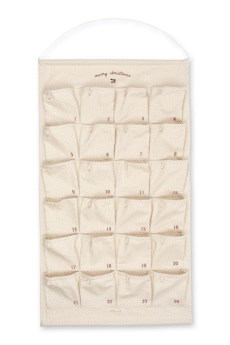 Konges Sløjd Kalendarz adwentowy dziecięcy bawełniany NOEL CHRISTMAS CALENDAR beżowy KS106569
