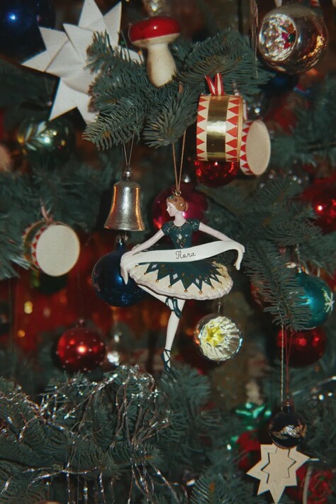 Konges Sløjd Zawieszka dekoracyjna dziecięca CHRISTMAS ORNAMENT HARLEKIN BALLERINA zielona KS106417