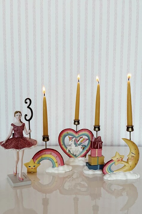 Konges Sløjd Zestaw świeczników BIRTHDAY TRAIN UNICORN multicolor KS106397