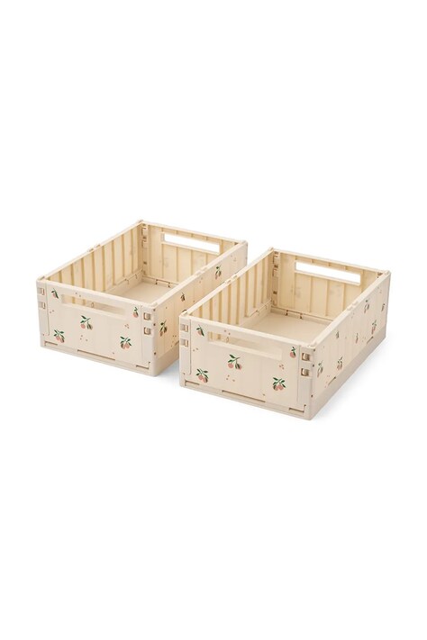 Liewood Κουτί αποθήκευσης παιδικό Weston Printed Storage Box M 2-pack μπεζ LW21181