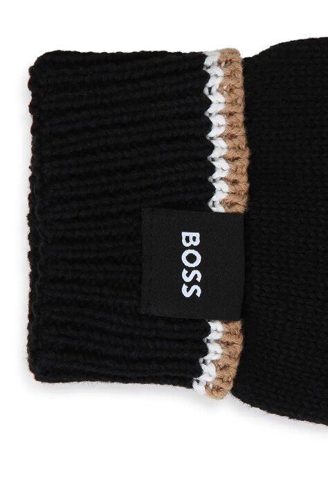 BOSS Rękawiczki dziecięce bawełniane czarne J53589