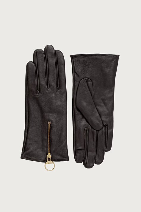 Barbour Rękawiczki damskie skórzane brązowe LGL0159