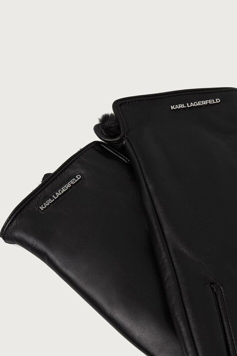 Karl Lagerfeld рукавиці жіночі шкіряні — AW26-REDZU7, чорний — фото 2
