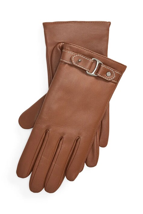 Lauren Ralph Lauren Rękawiczki damskie z wełną pomarańczowe 454P23590