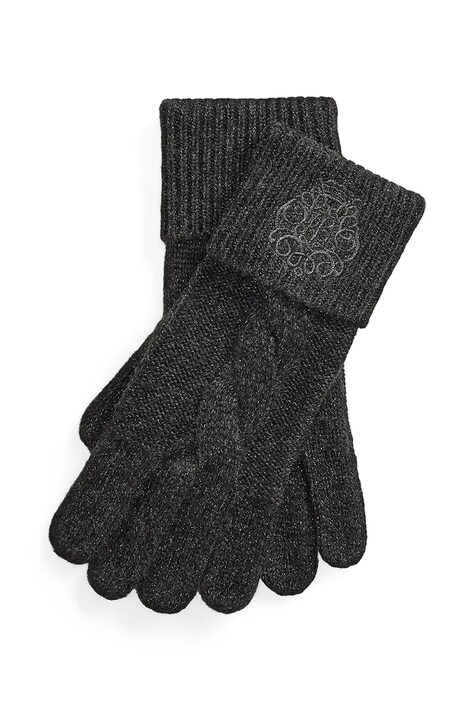 Lauren Ralph Lauren Rękawiczki damskie z wełną szare 454P23549