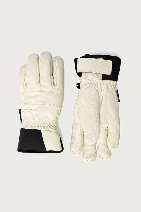 Helly Hansen Rękawice narciarskie damskie skórzane beżowe 67637