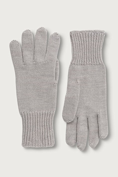 MM by Max Mara Rękawiczki damskie wełniane MMLBANDA szare 2626566038600
