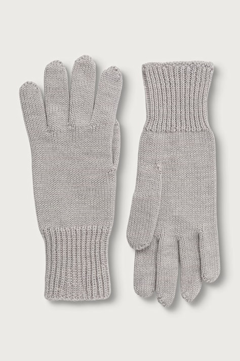 MM by Max Mara Rękawiczki damskie wełniane MMLBANDA szare 2626566038600