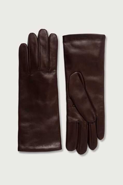 Weekend Max Mara Rękawiczki damskie skórzane WKASENAPESHORT brązowe 2625566045600