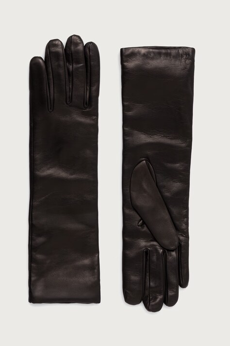Weekend Max Mara Rękawiczki damskie skórzane WKASENAPE czarne 2625566035600