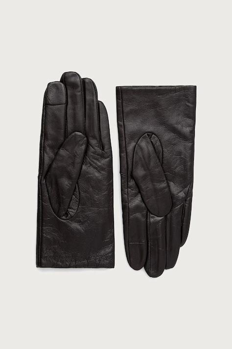 Tommy Hilfiger Mănuși pentru femei din piele negre AW0AW19129