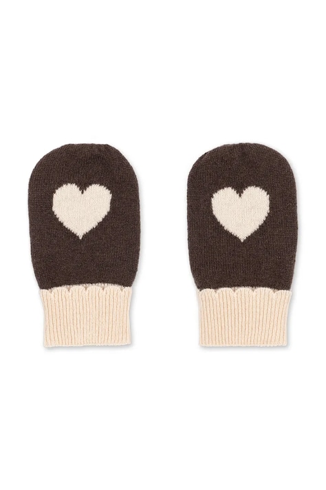 Konges Sløjd Перчатки для детей шерстяные COLLETTE MITTENS коричневые KS103460