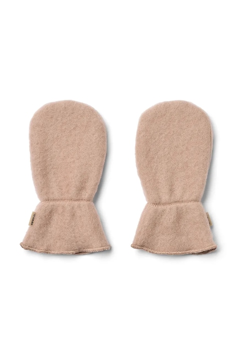 Wheat Rukavice bez prstiju za djecu od merino vune roze 5957-786